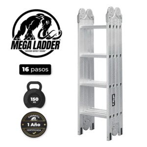 escalera articulada en aluminio 12 pasos cap carga 150kg mega ladder (copia)